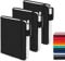 feela Notizbuch A6, 3 Stück Notizbücher Set, Journale Buch Bulk mit 3 Gelstiften schwarz, 80 GSM, 112 Seiten, 8,89x13,97cm, Mini Notizblock Set geeignet für Büro und Schule, schwarzes Notizheft
