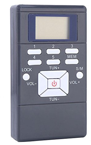Mini Portable LCD FM Radio Digital Signal Processing Wireless Receiver With Headphones Great Reception and Long Battery Life for work outside and gym(Gray)