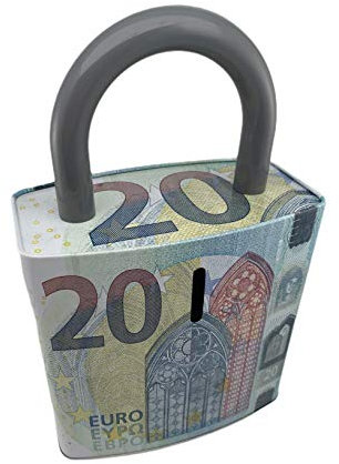 Hucha, Alcancía en Forma de Candado 20 Euros - 26x16 cm