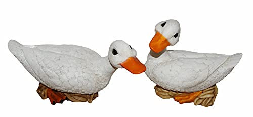 Castagna Deko Figur Gans Tierfiguren weiße Gänsefiguren Vogel Kollektion Resin H 19/23 cm