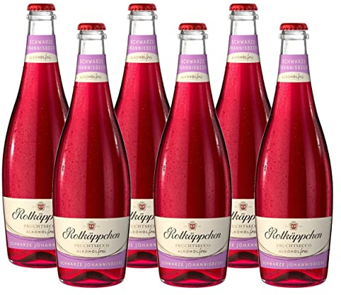 Rotkäppchen Fruchtsecco Schwarze Johannisbeere Alkoholfrei (6 x 0,75 l) - Der fruchtig-herbe Genuss im Glas