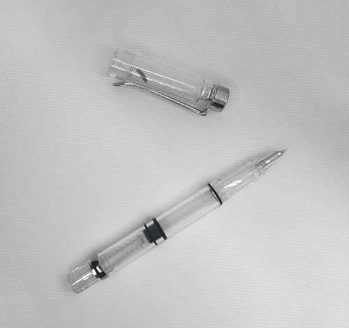 Inkursive Manga-Füllfederhalter mit halbflexibler Maru-Feder (Mapping-Stift) Vorführer, Kolbenfüller mit großer Kapazität (transparent)