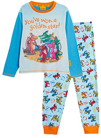 Zog Kids The Dragon Pyjamas Boys Full Length Pjs Girls Nightwear Set Unisex Matching Loungewear Blue/Orange 18-24 Months