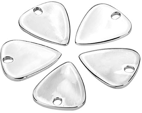 Gatuxe Komfortables Metall-Plektrum, Metall-Gitarren-Plektrum, für Musikinstrumente Gitarre(Silber-)
