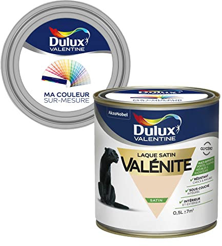 Ma Couleur Sur-mesure par Dulux Valentine – Peinture Laque Glycéro - Grande résistance pour boiseries et ferronneries - Satin Coquille d'Œuf 0,5 L