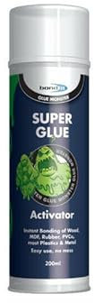 Bond It 200/400ml Glue Monster Super Glue Activator Aerosol Fast Setting DIY Cyanoacrylate Cure of Adhesive Fillets Spray (200ml)
