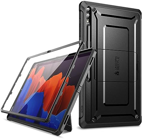SUPCASE Unicorn Beetle Pro Case for Samsung Galaxy Tab S9 Ultra (2023) / Tab S8 Ultra (2022), with Built-in Screen Protector & Kickstand & S Pen Holder Full-Body Rugged Protective Case (Black)