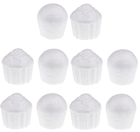 10 Stück gemischter Schaumstoff Cupcake Modell Styropor Schaum Dekor für DIY Modellierung Handwerk