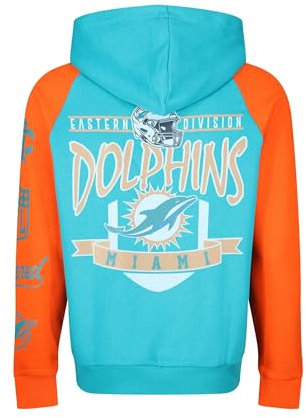Recovered - Hooded Sweatshirt - Raglan Two Colour - NFL Dolphins Eastern Division Turquoise XXL