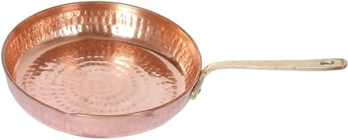 BishtHub Bratpfanne aus reinem Kupfer, Tadka-Pfanne, Bratpfanne, Kochen, Serviergeschirr, für Zuhause und Hotel, Restaurant, Küchenartikel, 350 ml