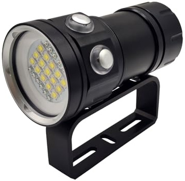 Diving Flashlight, 18000 Lumen IPX8 Waterproof Scuba Dive Light 100M Underwater LED Submersible Torch 120 Degree Wide Beam Angle With 3 Lights and 7 Modes for Outdoor Underwater Sports