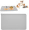 RISVOWO Tapis Gamelle Chien, Tapis de Gamelle en Silicone pour Animaux, Tapis d Alimentation Imperméable Silicone, Tapis Gamelle Chien et Chat, Imperméable et Antidérapant, Noir, 47 X 30 cm
