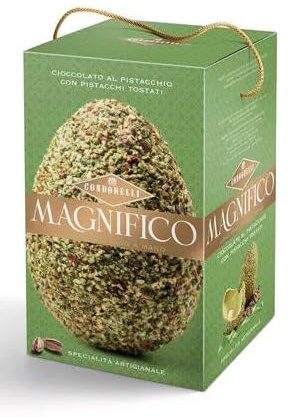 CONDORELLI UOVO MAGNIFICO CIOCCOLATO AL PISTACCHIO CON GRANELLA DI PISTACCHI TOSTATI 440g