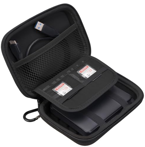Lacdo Externe Festplattentasche Hard Drive Case für Toshiba Canvio Basics/Canvio Flex/Canvio Gaming/Canvio Advance 2.5 HDD 1TB 2TB 3TB 4TB 5TB USB 3.0 Stoßfest Wasserdicht, Schwarz+Schwarz
