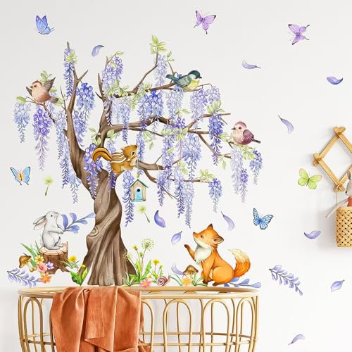 DUGEGAYL Wandtattoo Baum,2Pcs Einfach Anzubringen und Entfernen, Perfekt für Wohnzimmer und Mehr,Hochwertige PVC-Material Wandtattoo