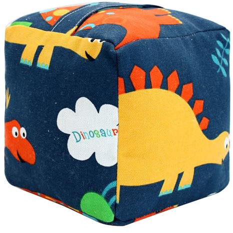 Decorative Door Stopper, Weighted Fabric Door Stopper with Handle, Heavy-Duty Square Door Floor Stop for Bedroom, Living Room, Interior, Doors (Dinosaur)