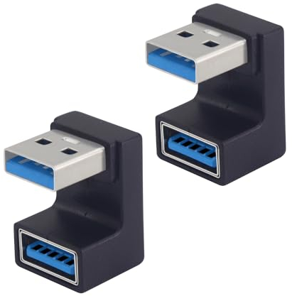 LANMINGLEL Adattatore USB 3.1 180 Gradi Angolo 10Gbps U Forma Maschio a Femmina OTG per Trasferimento Dati, Laptop, Tablet, Phone - 2 Pack (USB M/F)