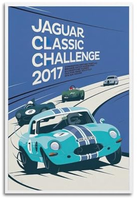 UNSGA Poster im Vintage-Rennsport von 1962, Jaguar, E-Typ, Rennwagen, dekoratives Gemälde, Leinwand, Wandposter und Kunstdruck, moderne Familienschlafzimmer-Dekoration, Poster, 30 x 45 cm