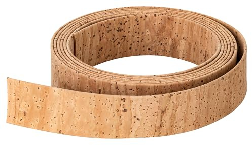 Korkband & Korkschnur | Mehrere Farben wählbar | Vegan | Flach, Rund, Geflochten | Für Schmuck, Armbänder, Ketten | Bastelmaterial | Ökologisch & Nachhaltig | DIY Zubehör (Beige/Natur, 25mm flach)