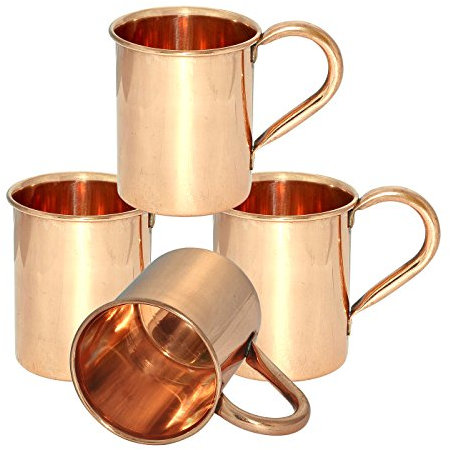 GRAINEX ENGINEER Copper Plane Mug/Moscow Mule Beer Mug Cup, Barware for Parties and Gifting Capacity 500 ML, Set of 4