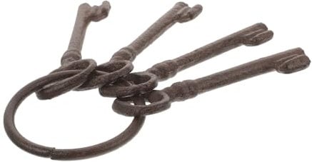 HOMOCONO Vintage Cast Iron Key Ring Set for Home and Garden Decor Antique Style Decorative Keys for Wall Hanging for Bars and Courtyards Reliable Craftsmanship for Daily Use