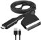 Convertisseur Péritel vers HDMI, 1080p/720p Adaptateur Audio Vidéo Péritel Tout en un Vers HDMI avec Câble HDMI Câble D'entrée Péritel et Port de Sortie HDMI pour HDTV STB VHS Xbox PS3 Sky DVD Blu-ray