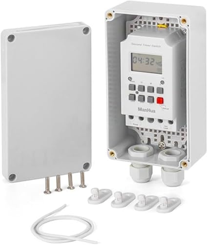 Digitaler Zeitschaltuhr, IP65 wasserdicht für elektrische Geräte, 230 VAC, 30 A, digitale Zeitschaltuhr, programmierbarer Zeitrelaisschalter, mit 10 Ein-Aus-Programmen und Zufallsmodus (A)