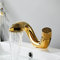 Alle Kupfer-Haushalts-Warm- und Kaltwasser-Wasserhähne, Unterbau-Waschtischarmatur, Toiletten-Wasserfall-Waschtischarmatur, helles Gold