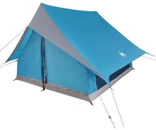 vidaXL Zelte mit Dach Blau 256 x 266 x 185 cm Polyester, Garten- und Terrassenzelt, modern, tragbar, wasserfest, schneller Aufbau, ideal fürs Campen und in der Natur.