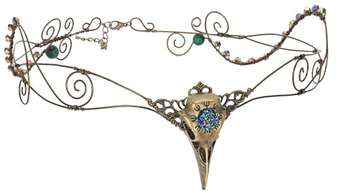 Wikinger Kostüm Damen Krone - Feenkopfschmuck in Keltischer Stil Retro Bronze Frauenkopfbinde Mittelalterliche Handgefertigte Vintage Faschingskostüme für Frauen Karneval Mutterschaft