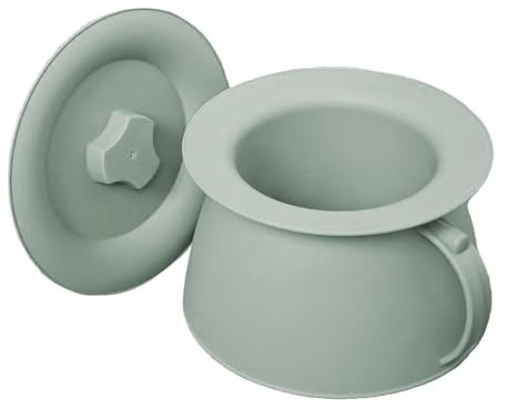 Unisex Chamber Pot, 1.5L Portable Toilets Pot with Lid and Handle Spittoon Urinal Basin Potty Multifunctional Home Bucket, Pink/Green