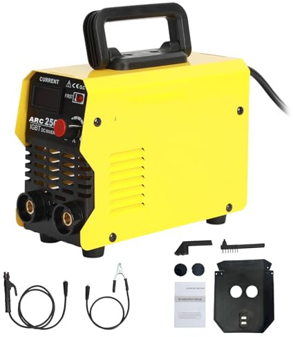 Napacoh Inverter-Schweißgerät 250A 220V - Doppelspannung Digitalanzeige, stellbarer Strom Hand-Schweißgerät für Haushalt, mini Schweißgerät (Gelb)
