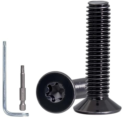 KINETOX 50 unidades Tornillos Torx M4x12 mm Negros Tornillo Avellanado | Tornillo Acero Inoxidable A2 V2A, Rosca Completa, Incluye Broca y Llave Torx, para Impresión 3D, Electrónica y Bricolaje