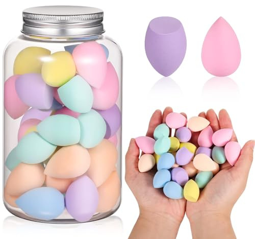 40 Stück Make Up Schwamm Set, Mini Beauty Blender, Makeup Sponge Mehrfarbig, Beautyblender Make Up Ei Superweich, für Foundation, Puder, Flüssiges Make-up, Concealer, Nass & Trocken Anwendung