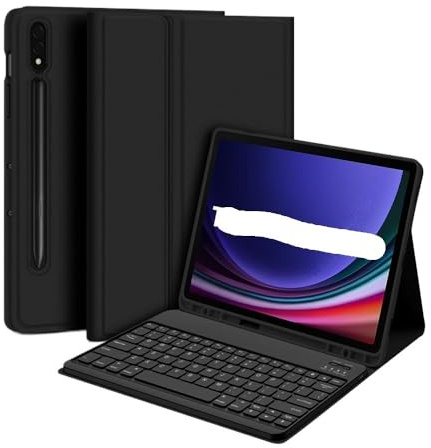 NXCVBNKZJ kuaijiexiaopu Tragbare Hülle mit Stiftschlitz, magnetische Tastatur-Schutzhülle, geeignet for Samsung Galaxy Tab S8+/S8 Plus 12,4 Zoll(Black+Keyboard)