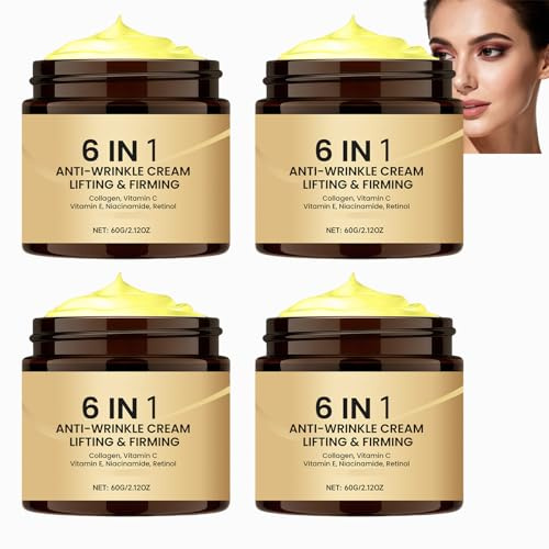 6-in-1 Feuchtigkeitscreme, Glättungscreme, Aufhellungscreme, Pflegecreme Für Ein Geschmeidiges Hautgefühl, Tägliche Pflegecreme, Tages- Und Nachtpflegecreme, Feuchtigkeitscreme, (4PCS)