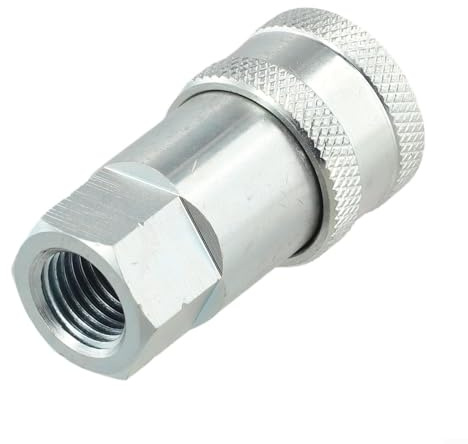 Accoppiatore rapido idraulico per trattore con nucleo valvola automatica e blocco a sfera in acciaio per connessioni sicure ad alta pressione (NPT1/4-femmina)
