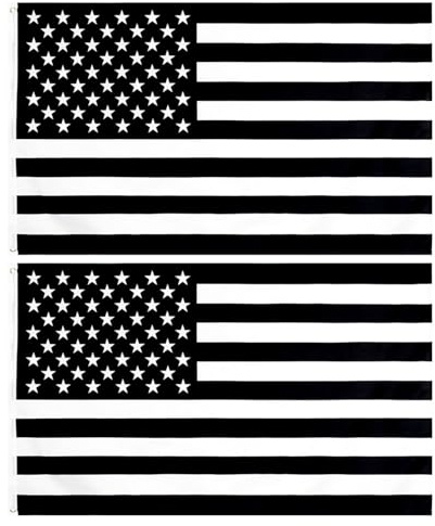 BESTOMZ 2 Piezas Bandera Negra de Estados Unidos en Poliéster Ojales Metálicos Resistentes y Diseño Artístico Moderno para Decoración en Fiestas y Eventos Patrióticos
