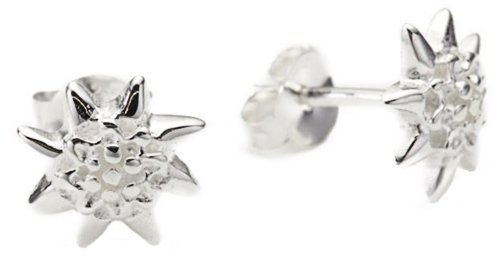 Vinani Ohrstecker Edelweiß glänzend Sterling Silber 925 Ohrringe OEWN