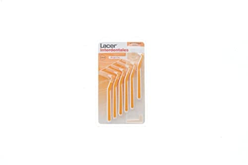 LACER - Cepillo Interdental Angular Suave 6 Unidades, Mango Angulado, Máxima Eficacia, Filamentos Tynex, Previene y Elimina la Placa Bacteriana, Cerdas Suaves