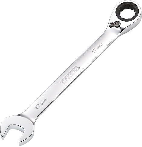 Draper 52005 Hi-Torq Metric Reversible Ratcheting Combination Spanner, 17mm, Blue