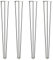 [HLC] 4 x Heavy Duty Hairpin Table Legs – Superior Double Weld Steel Construction with Free Screws, Build Guide & Protector Feet, Worth £8 Included! – 12mm Steel [34/86cm, 3 Rod, Zinc]