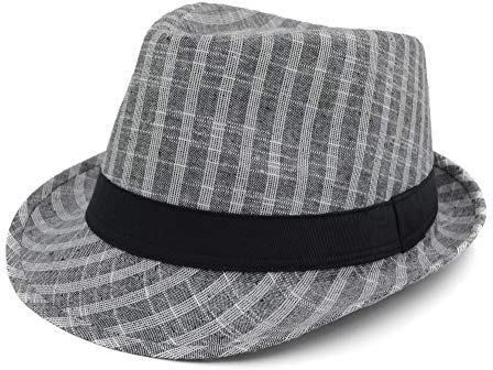 Melesh Unisex Classic Trilby Fedora Hut - Grau - Einheitsgröße