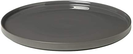 Blomus Servierteller Pilar | Farbe Pewter | 32L x 32B x 2H cm | Essteller Grau | Dinnerteller aus Keramik