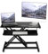 ERGOMAKER Steh-Sitz Schreibtischaufsatz Höhenverstellbar,Stehpult Aufsatz Schreibtisch 80 X 40CM Desktop Erhöhung mit Zwei Monitoren Tastaturablage Schwarz