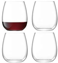 LSA International Borough Stemless Glass 455 ml Clear | Set of 4 | Dishwasher Safe | BG11