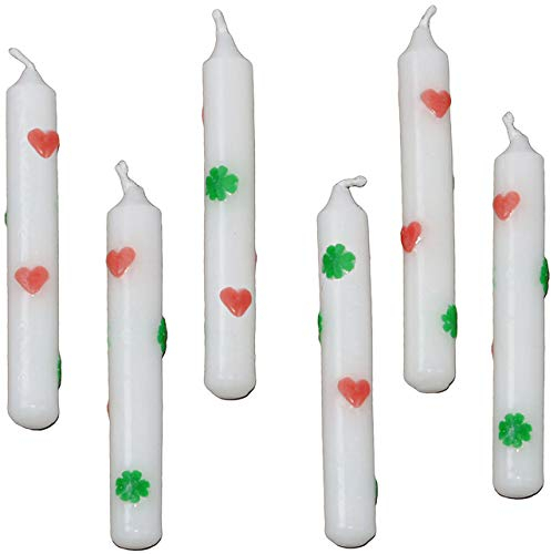 18 TLG. Set kleine Kerzen - Geburtstagskerzen - 8 cm - ideal für Geburtstagsring/Geburtstagszug - Kind Steckkerzen Geburtstagskerze Klee - Kleeblatt - Her..