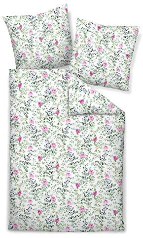 Janine Interlock Jersey Kissenhülle 1 teilig 80 cm x 80 cm Carmen S 55015-01 fuchsienrosa rauchgrün