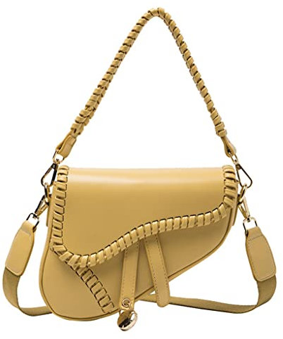 PURFANREE Trendige Damen-Umhängetasche, Clutch, Unterarmtasche, Handtasche, Umhängetasche, Umhängetasche, gelb, Einheitsgröße