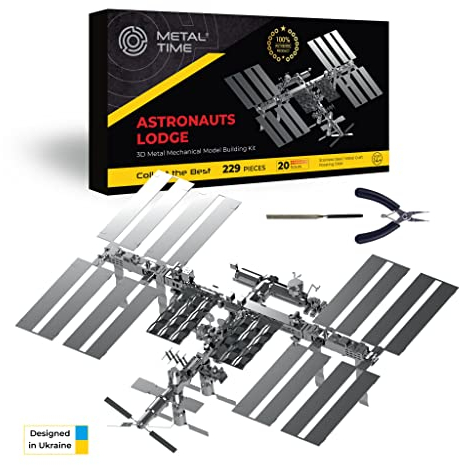 METAL-TIME Internationale Raumstation Modell, ISS Raumstation Metall Modellbausatz 3D Metall Modellbausatz zum Bauen für Erwachsene, Modell Raumstation Astronauten Lodge